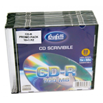 CD-R scrivibile - 700 MB - slim case - Silver - confezione 10+1