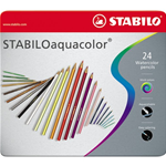 Matite colorate Aquacolor Stabilo - Scatola in metallo - 2,8 mm - da 6 anni - ( 36 pz.)