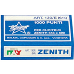 Punti metallici universali Zenith - 130/E ( 6/4 mm) - 1000 punti