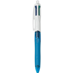 Penna a sfera 4 Colours™ - rosso, verde, blu e nero - Tratto 0,4 mm - fusto bianco/azzurro – impugnatura con grip