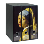Set tre registratori Image - Formato Protocollo - Dorso 8 cm - Jan Vermeer - Ragazza con l'orecchino di perla