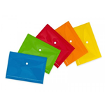 Buste con bottone - Happy Color - Polipropilene lucido - 21x15 cm - colori assortiti